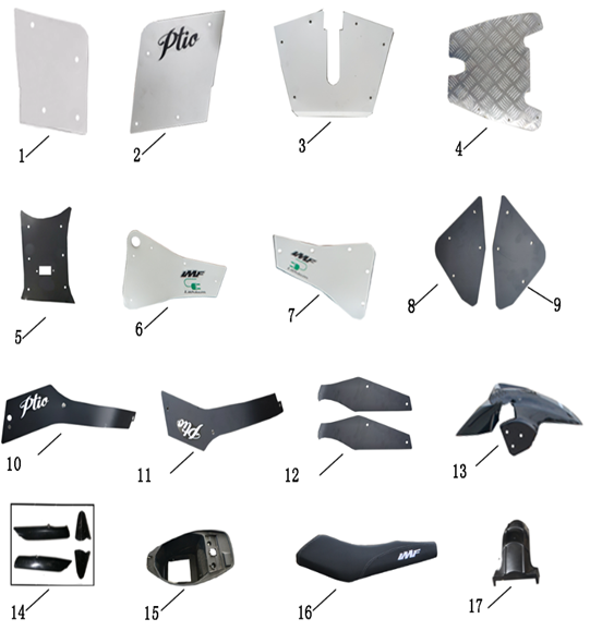 pièces détachées - carénages - carénages E-Ptio - scooter électrique