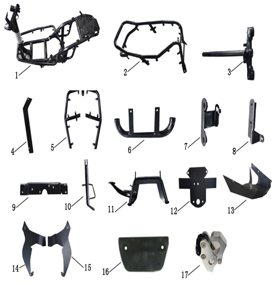 pièces détachées - Châssis - châssis E-Ptio - scooter électrique
