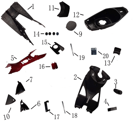 pièces détachées - éclairage - éclairage E-Ptio - scooter électrique