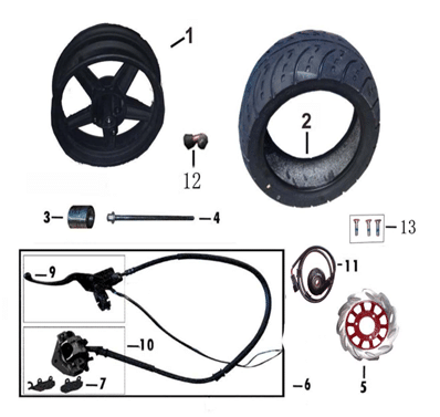 pièces détachées - éclairage - éclairage E-Ptio - scooter électrique