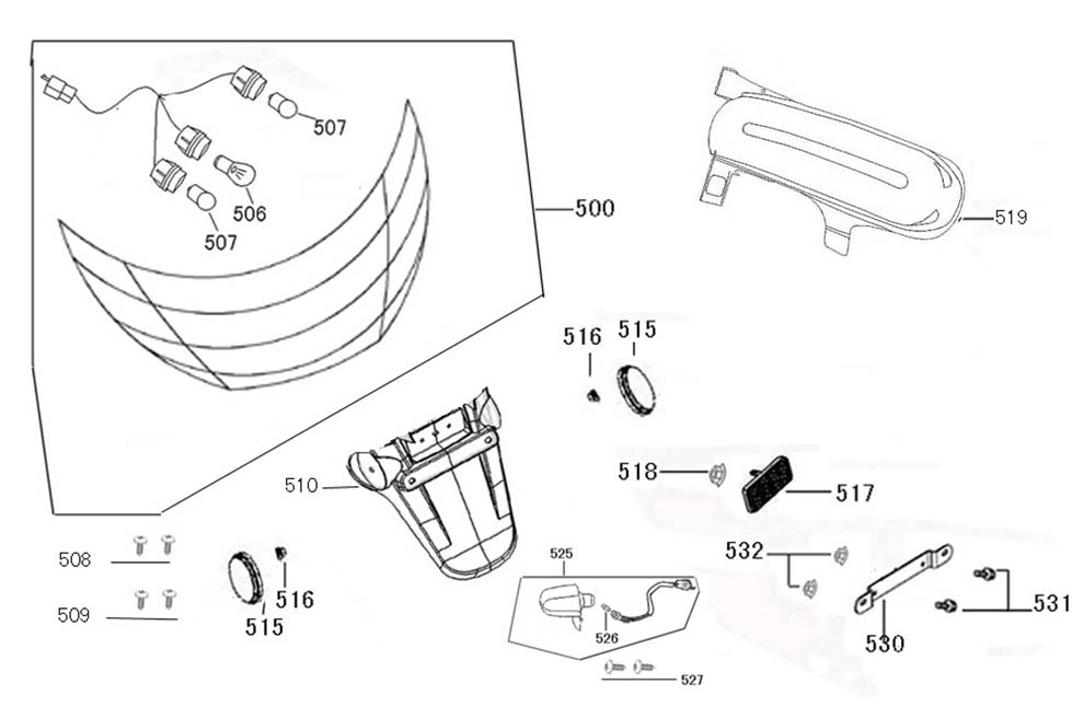 pièces détachées - éclairage - éclairage E-Ptio - scooter électrique