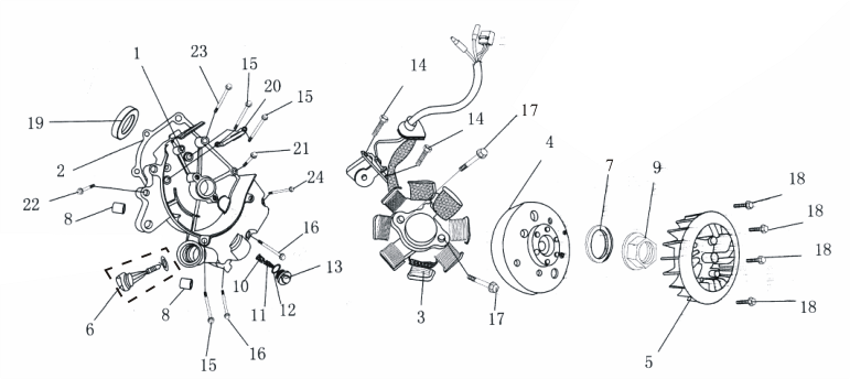 pièces détachées - moteur - batterie - moteur E-Ptio - scooter électrique